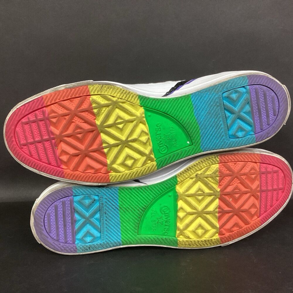 Converse CTAS High Pride Lightning Bolt Women's 8/Men's 6 White Rainbow 165715C - Picture 8 of 11